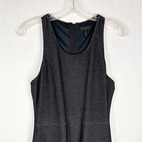 Rag & Bone Size 6 Enigma Dress Fit n Flare Drop Waist Black Mini Sleeveless 1470 - Picture 6 of 12